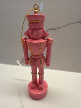 NEW 6" Pink Resin Nutcracker Ornament